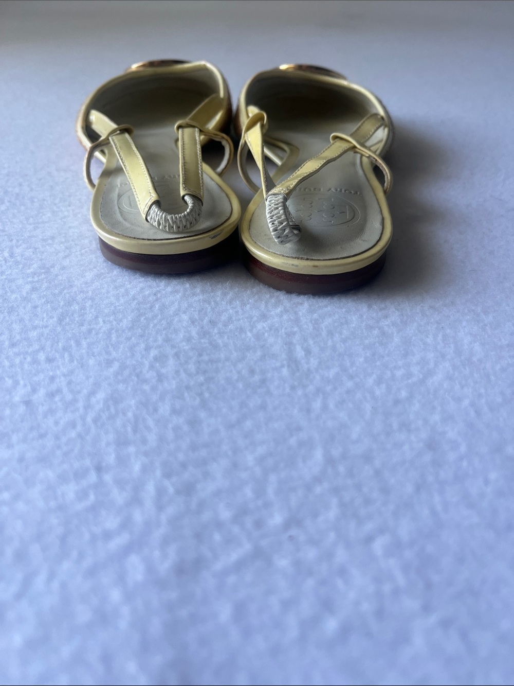 Tory Burch Randy Slingback Flat in Raffia & Yellow - Picture 6 of 8